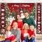 Merry Christmas Banners with 3 Pcs 71"x 43" Christmas Backdrop and Porch Signs(Christmas)1"L x 1"W
